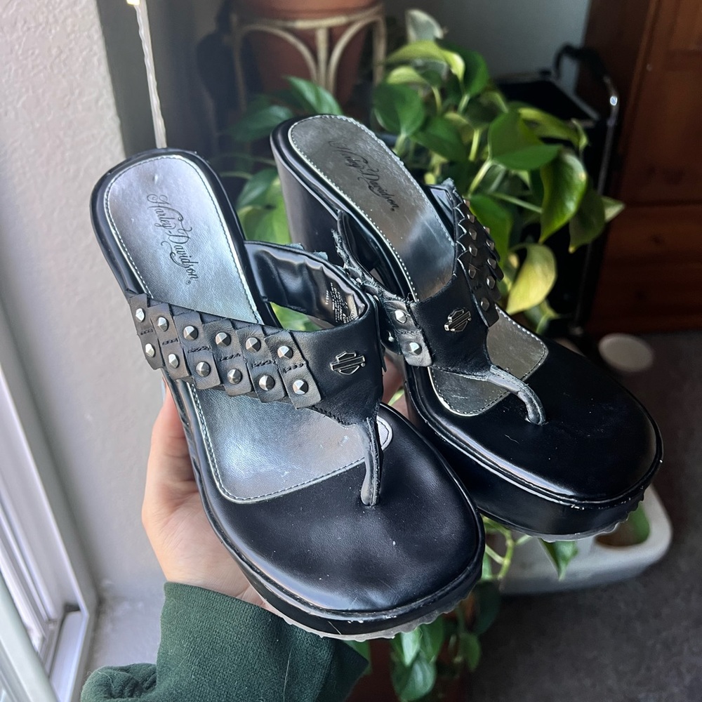 Harley Davidson Vintage Wedge Sandals